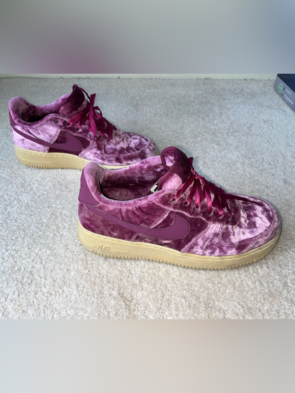 Nike Women's Velvet Low-Top Sneakers in Plum